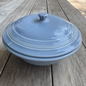 Fiesta 1 Qt Blue Round Covered Casserole Dish w/ Lid Ceramic USA